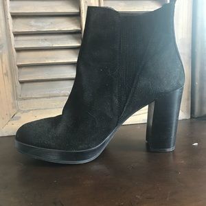 NWT booties genuine suede and leather heel, 11